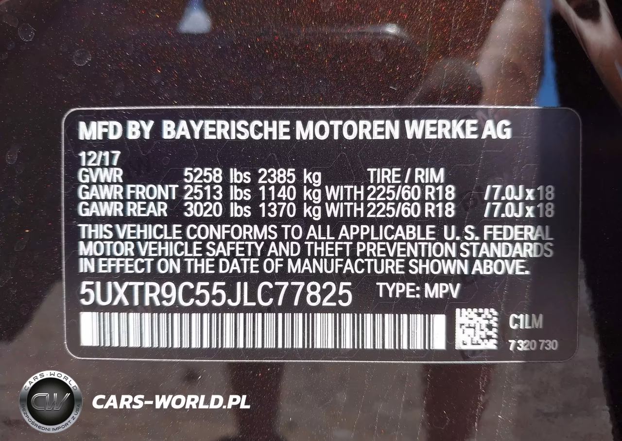 2018 BMW X3 xDrive30I VIN:5UXTR9C55JLC77825 - 9