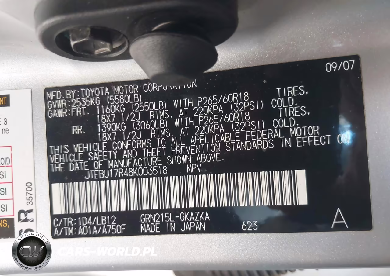 2008 Toyota 4Runner Limited V6 VIN:JTEBU17R48K003518 - 9