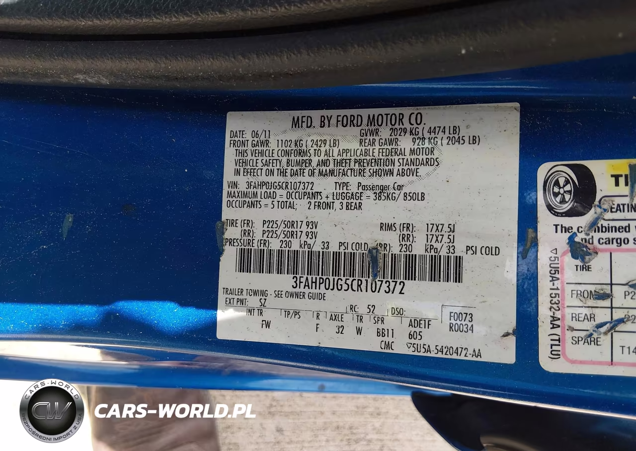 2012 Ford Fusion Sel VIN:3FAHP0JG5CR107372 - 9