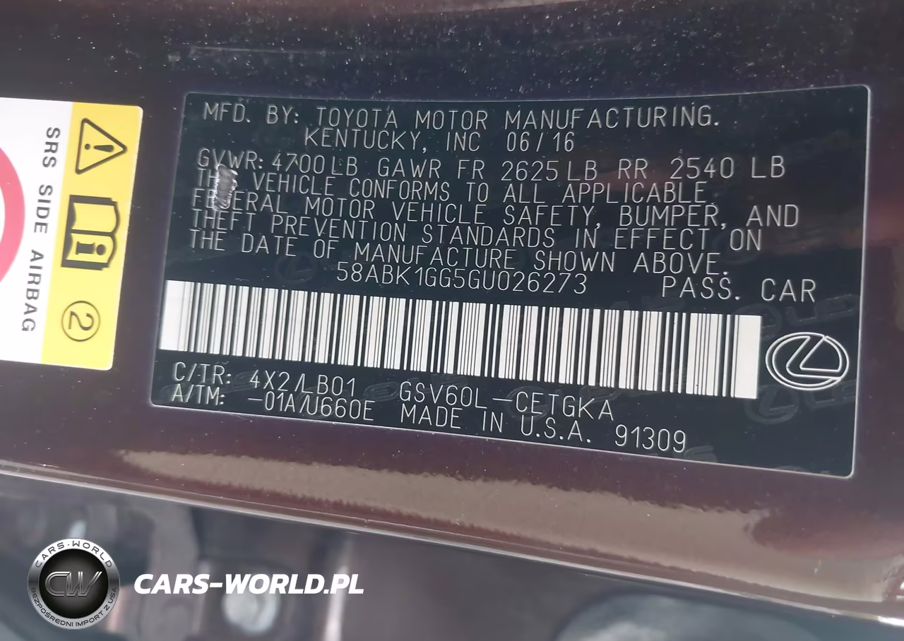2016 Lexus Es 350 VIN:58ABK1GG5GU026273 - 9