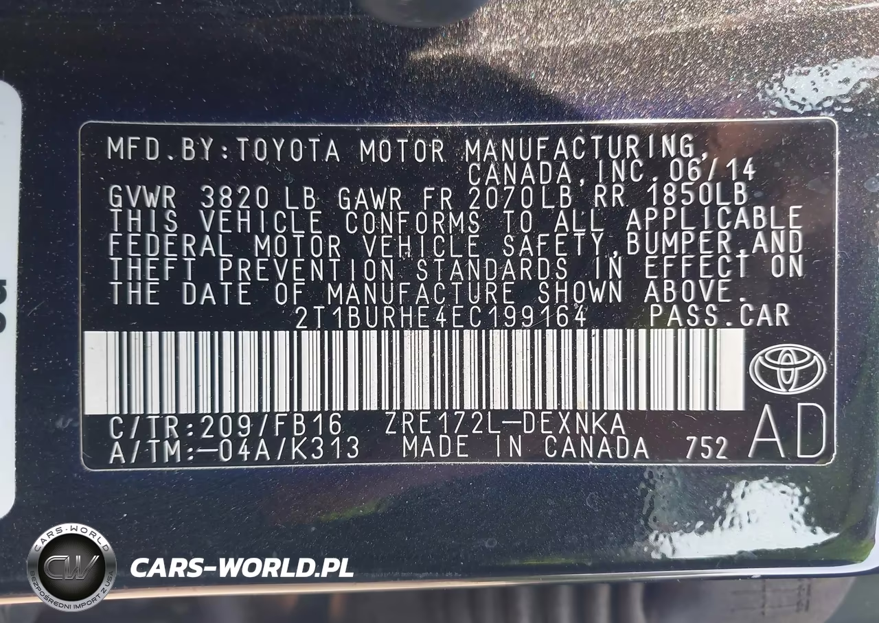 2014 Toyota Corolla Le VIN:2T1BURHE4EC199164 - 9