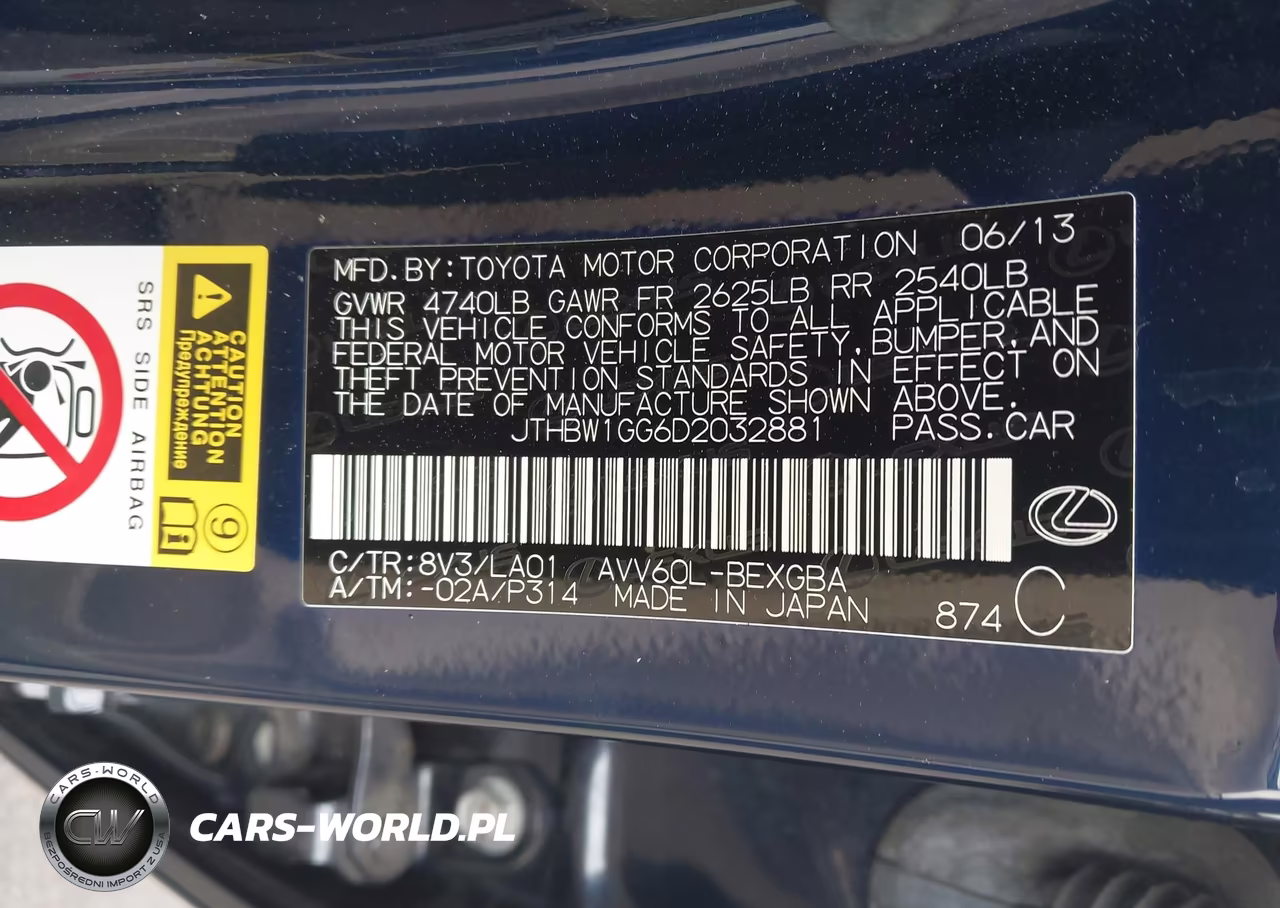 2013 Lexus Es 300H VIN:JTHBW1GG6D2032881 - 9