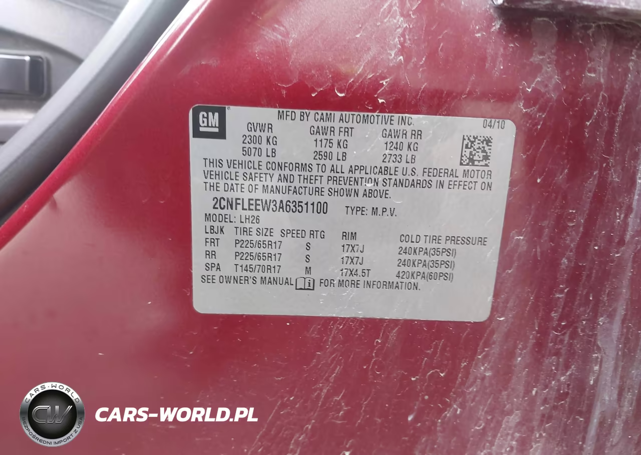 2010 Chevrolet Equinox Lt VIN:2CNFLEEW3A6351100 - 9