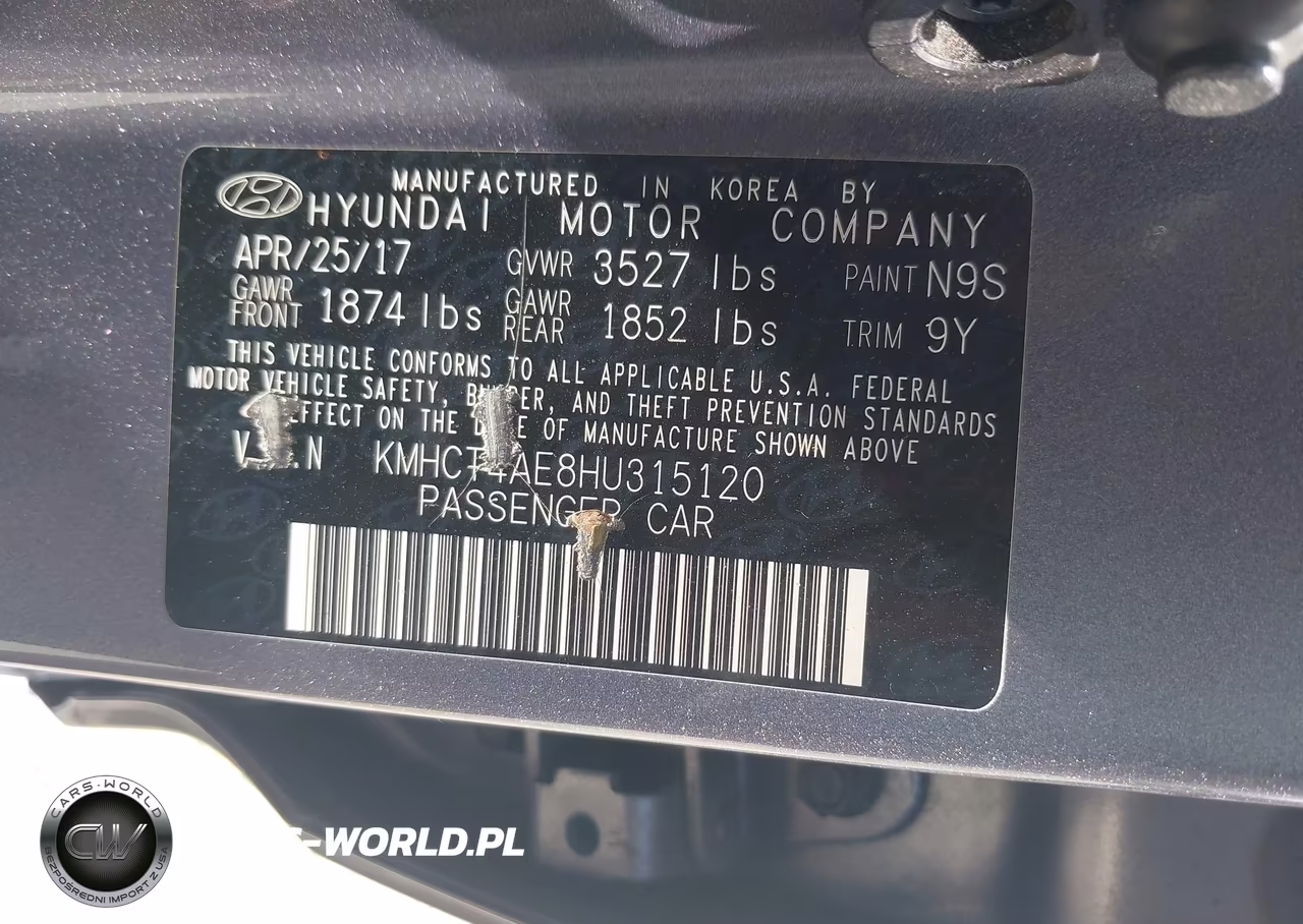 2017 Hyundai Accent Se VIN:KMHCT4AE8HU315120 - 9