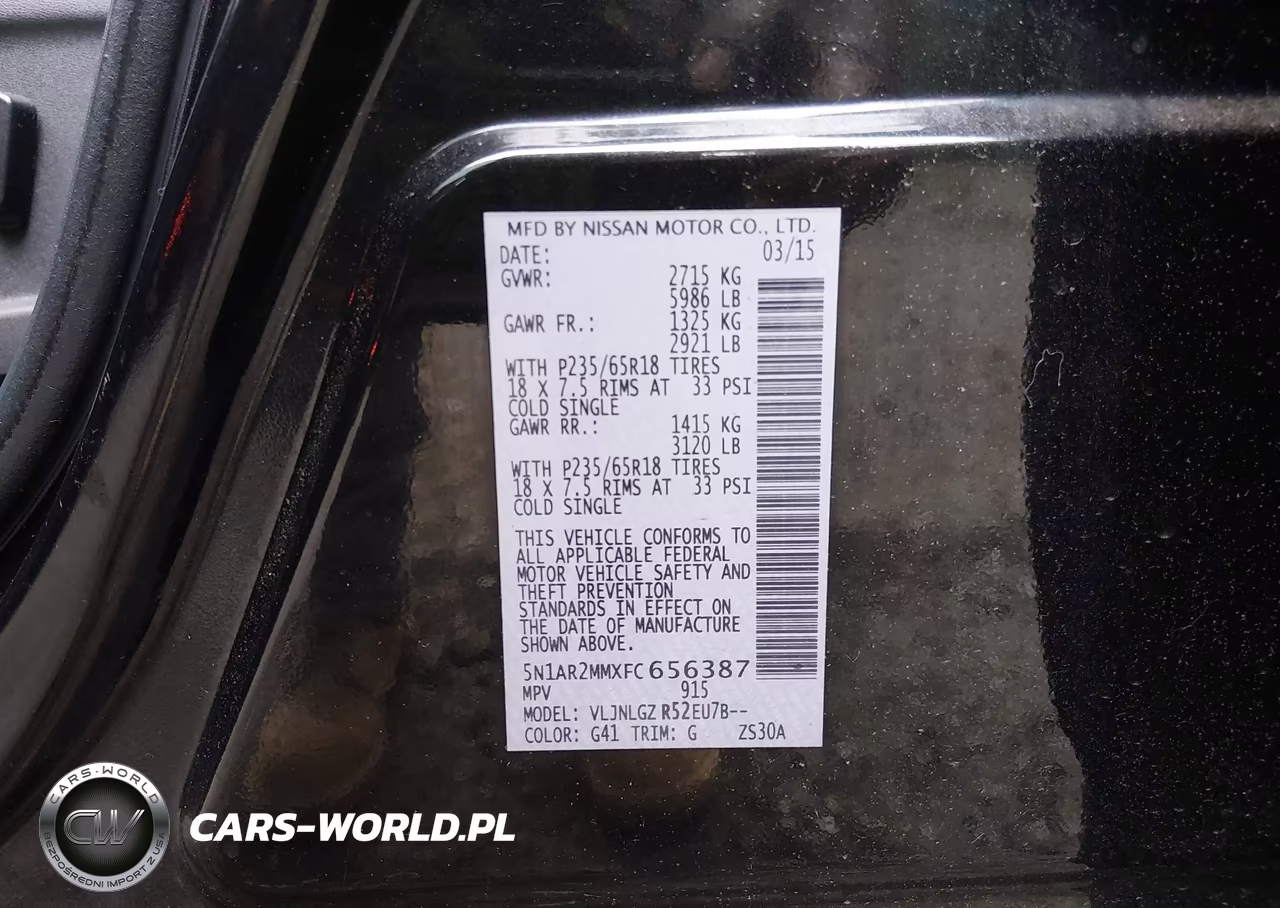 2015 Nissan Pathfinder Sl VIN:5N1AR2MMXFC656387 - 9