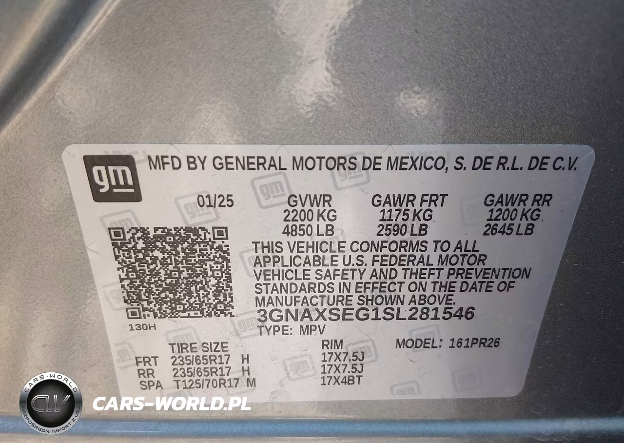 2025 Chevrolet Equinox Awd Activ VIN:3GNAXSEG1SL281546 - 9