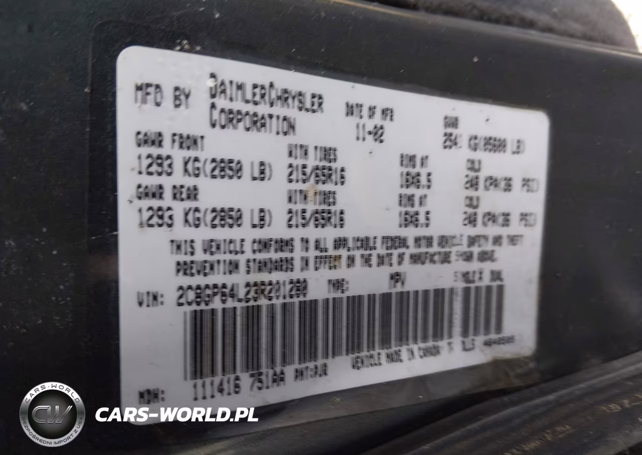 2003 Chrysler Town & Country Limited VIN:2C8GP64L23R201280 - 9