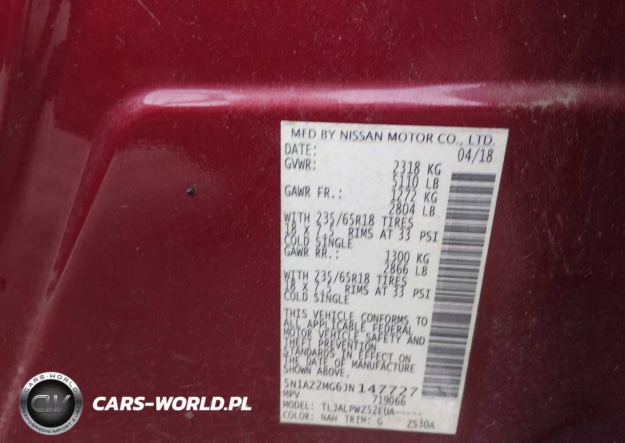 2018 Nissan Murano S VIN:5N1AZ2MG6JN147727 - 9