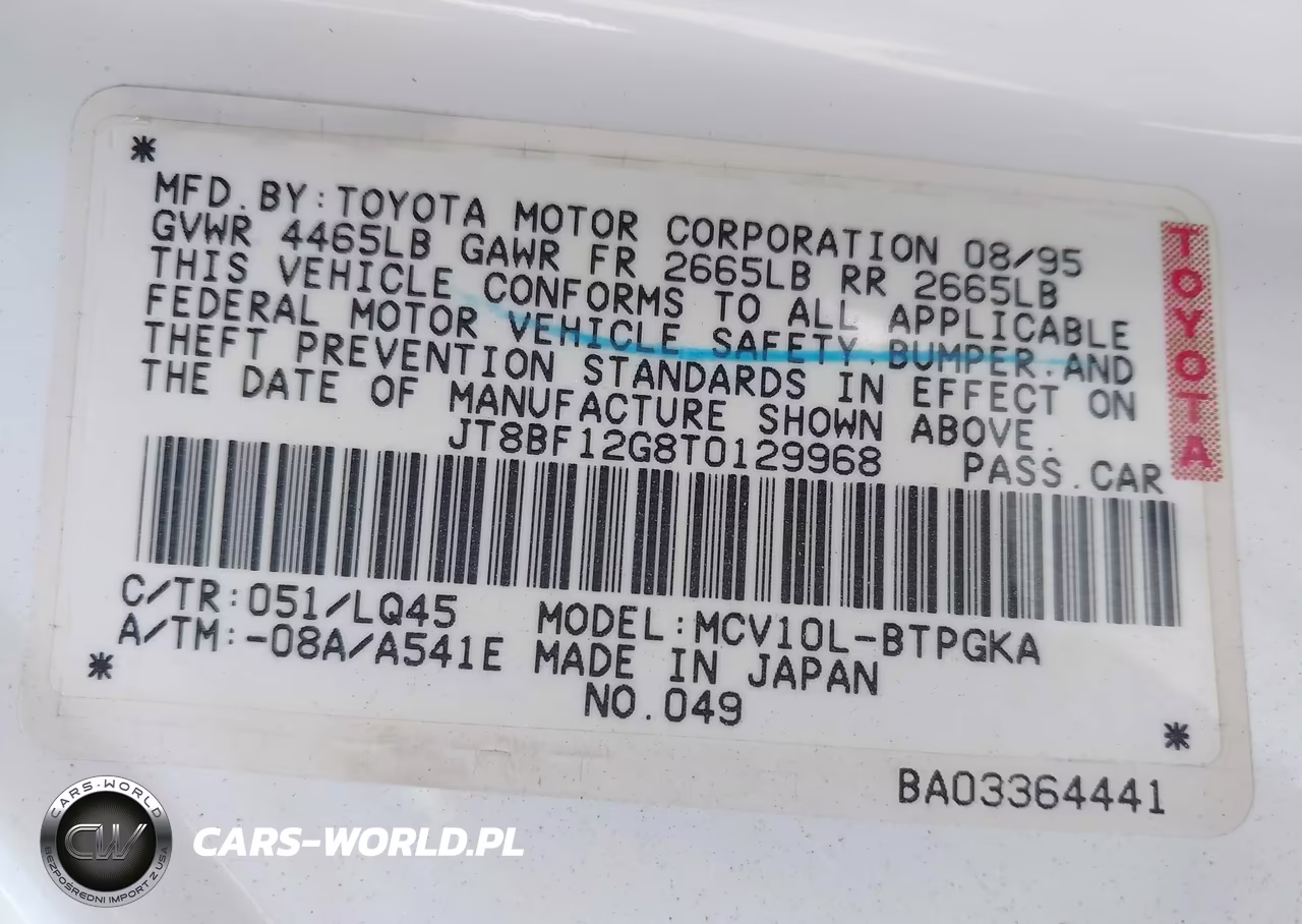 1996 Lexus Es 300 VIN:JT8BF12G8T0129968 - 9