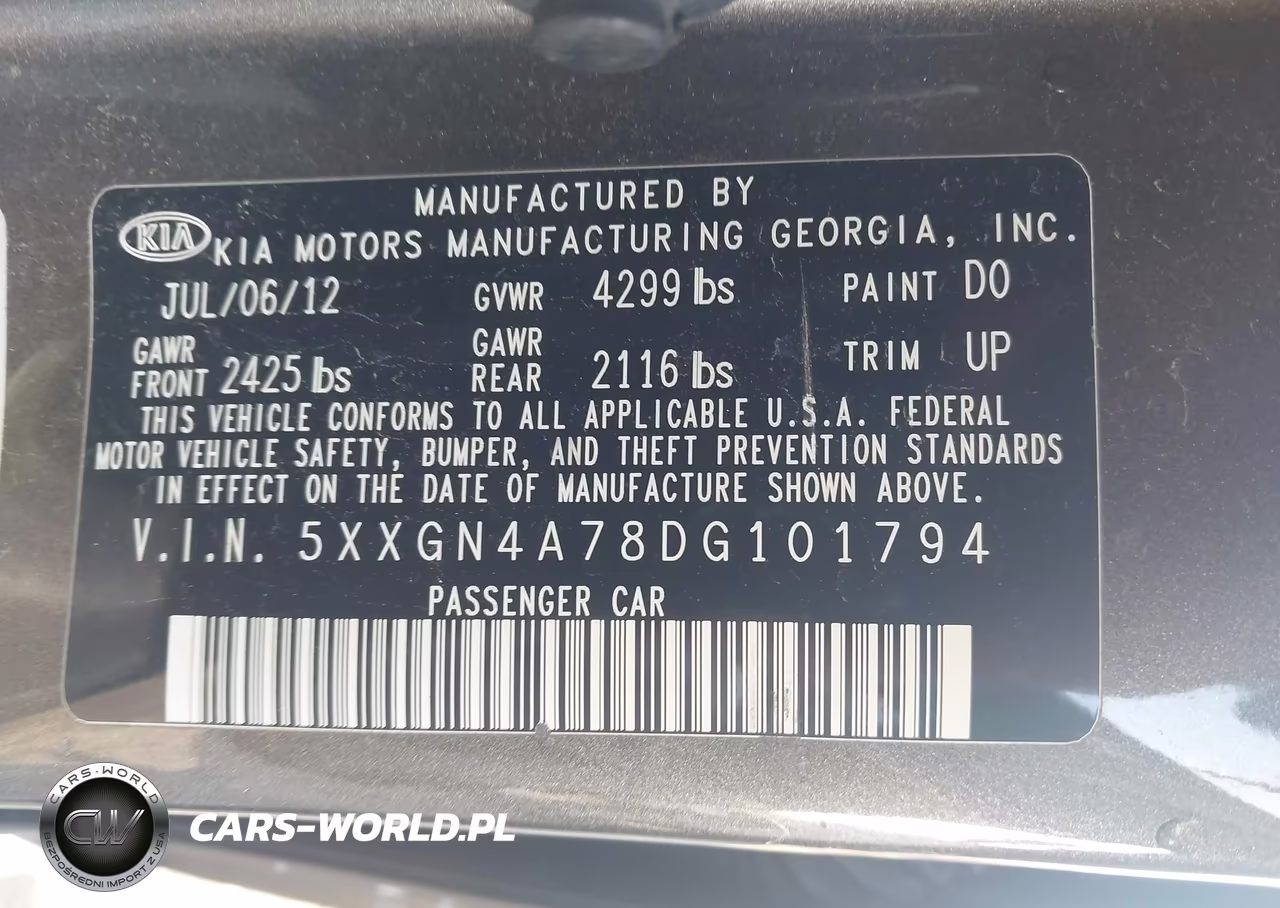 2013 Kia Optima Ex VIN:5XXGN4A78DG101794 - 9