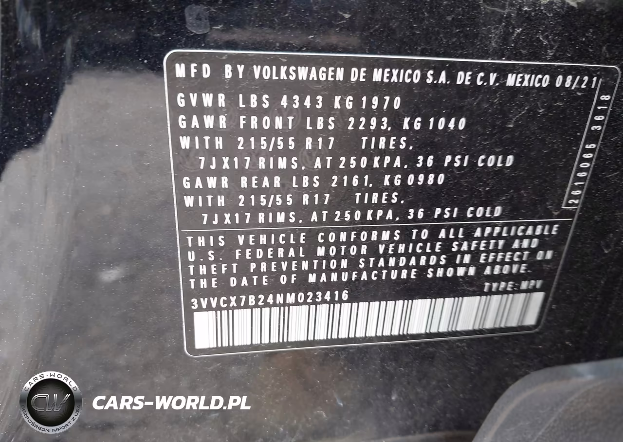 2022 Volkswagen Taos 1.5T S VIN:3VVCX7B24NM023416 - 9
