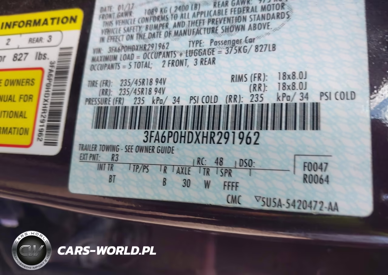 2017 Ford Fusion Se VIN:3FA6P0HDXHR291962 - 9