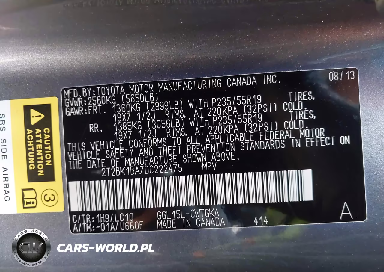 2013 Lexus Rx 350 VIN:2T2BK1BA7DC222475 - 9