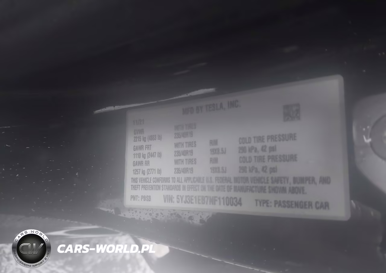 2022 Tesla Model 3 VIN:5YJ3E1EB7NF110034 - 9