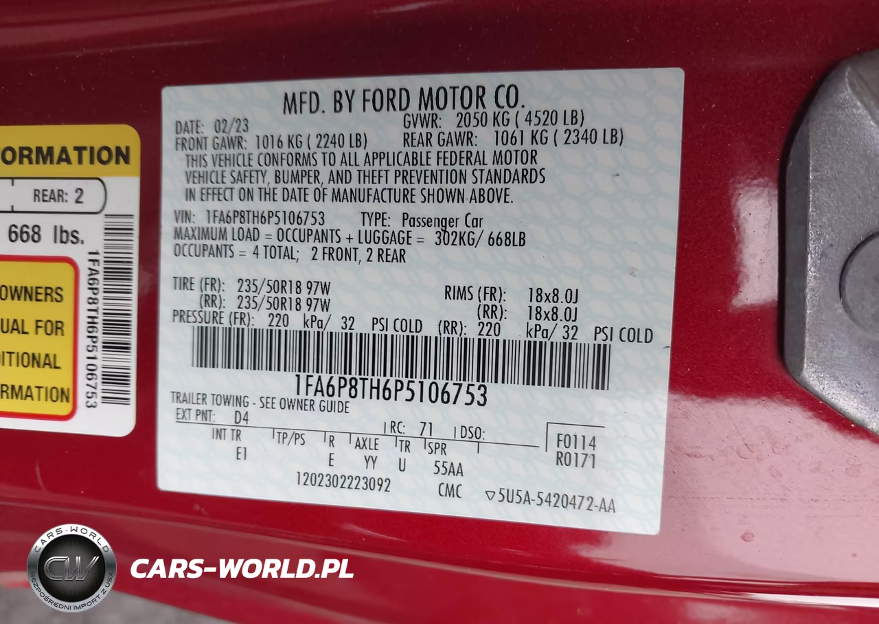 2023 Ford Mustang Ecoboost Premium Fastback VIN:1FA6P8TH6P5106753 - 9