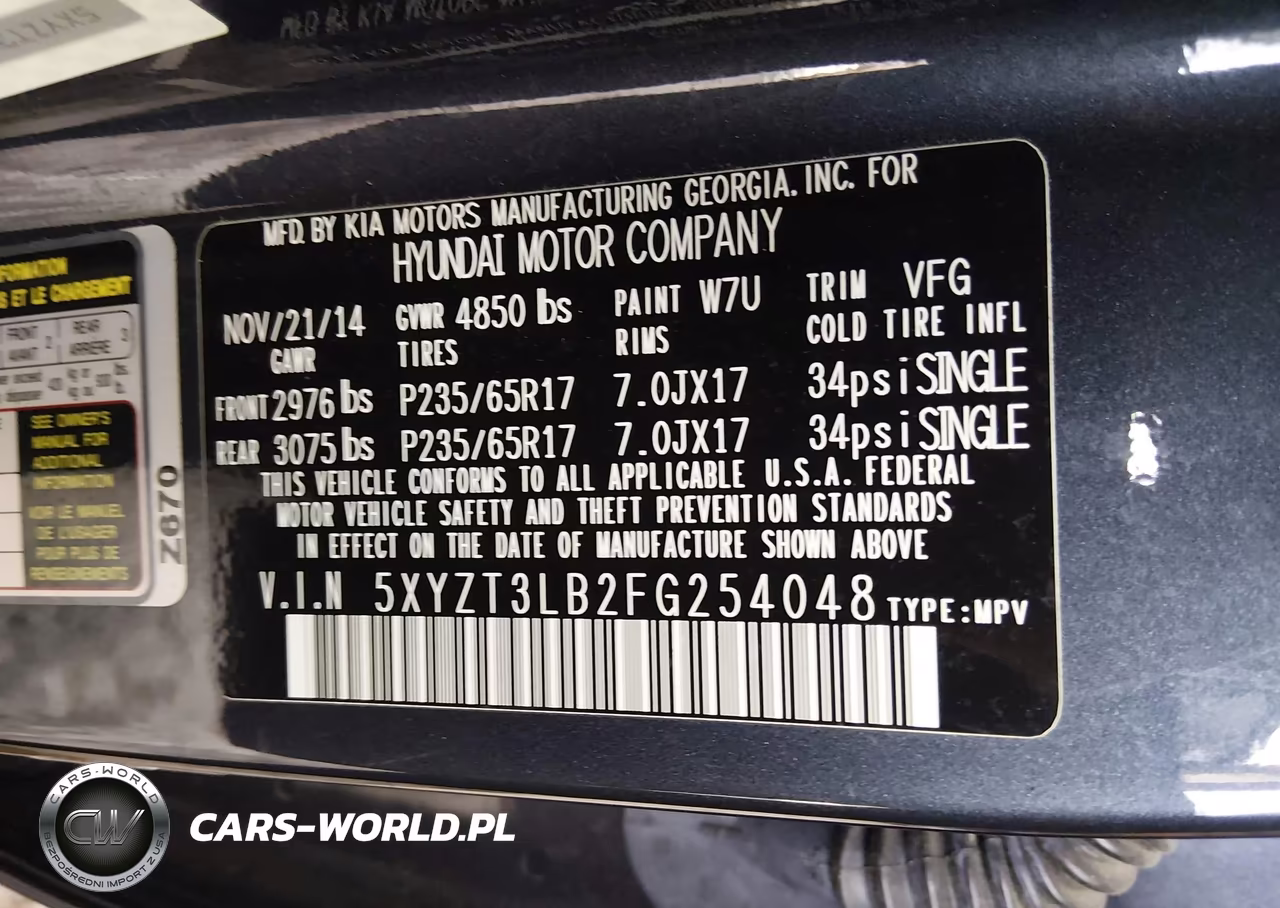 2015 Hyundai Santa Fe Sport 2.4L VIN:5XYZT3LB2FG254048 - 9