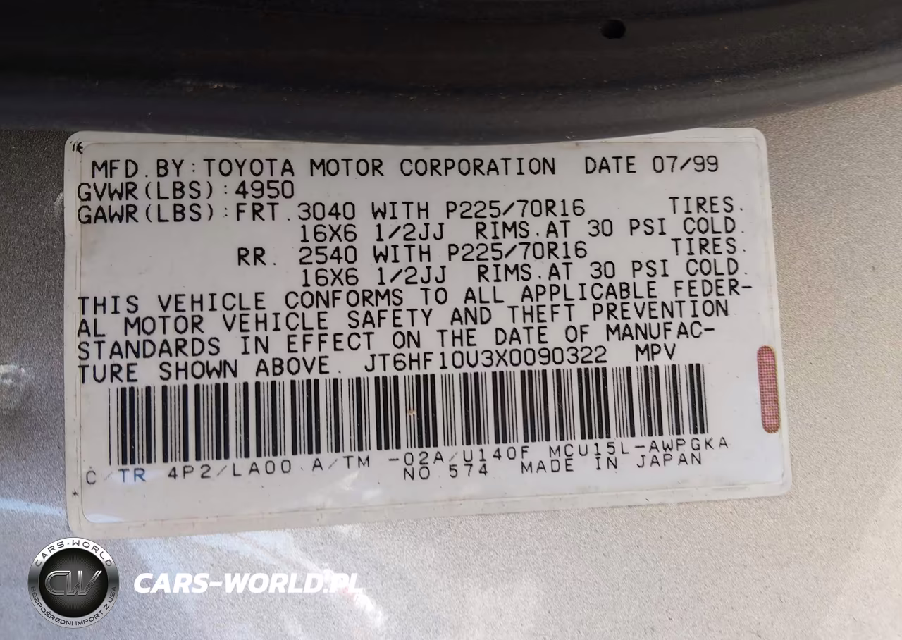 1999 Lexus Rx 300 VIN:JT6HF10U3X0090322 - 9