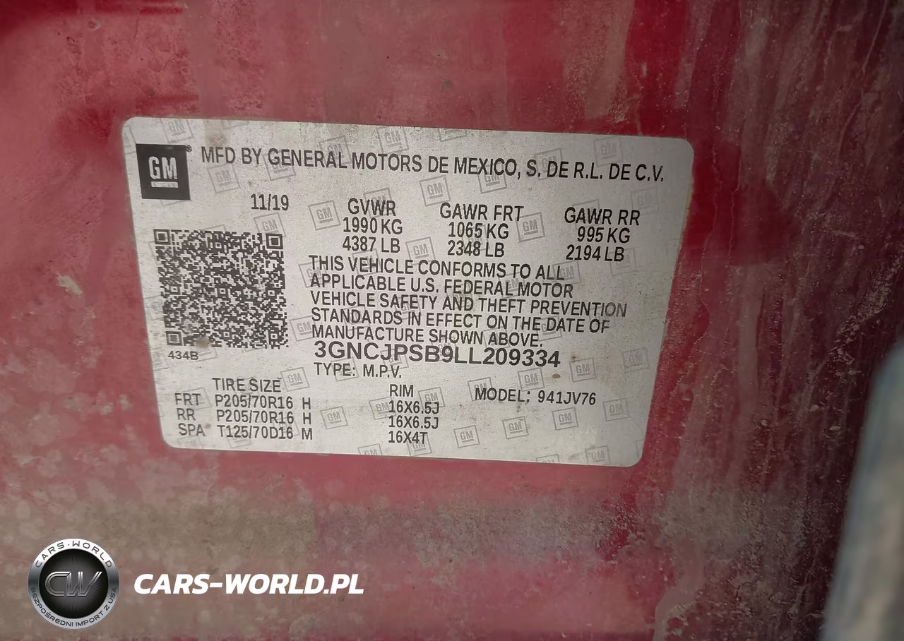 2020 Chevrolet Trax Awd Lt VIN:3GNCJPSB9LL209334 - 9