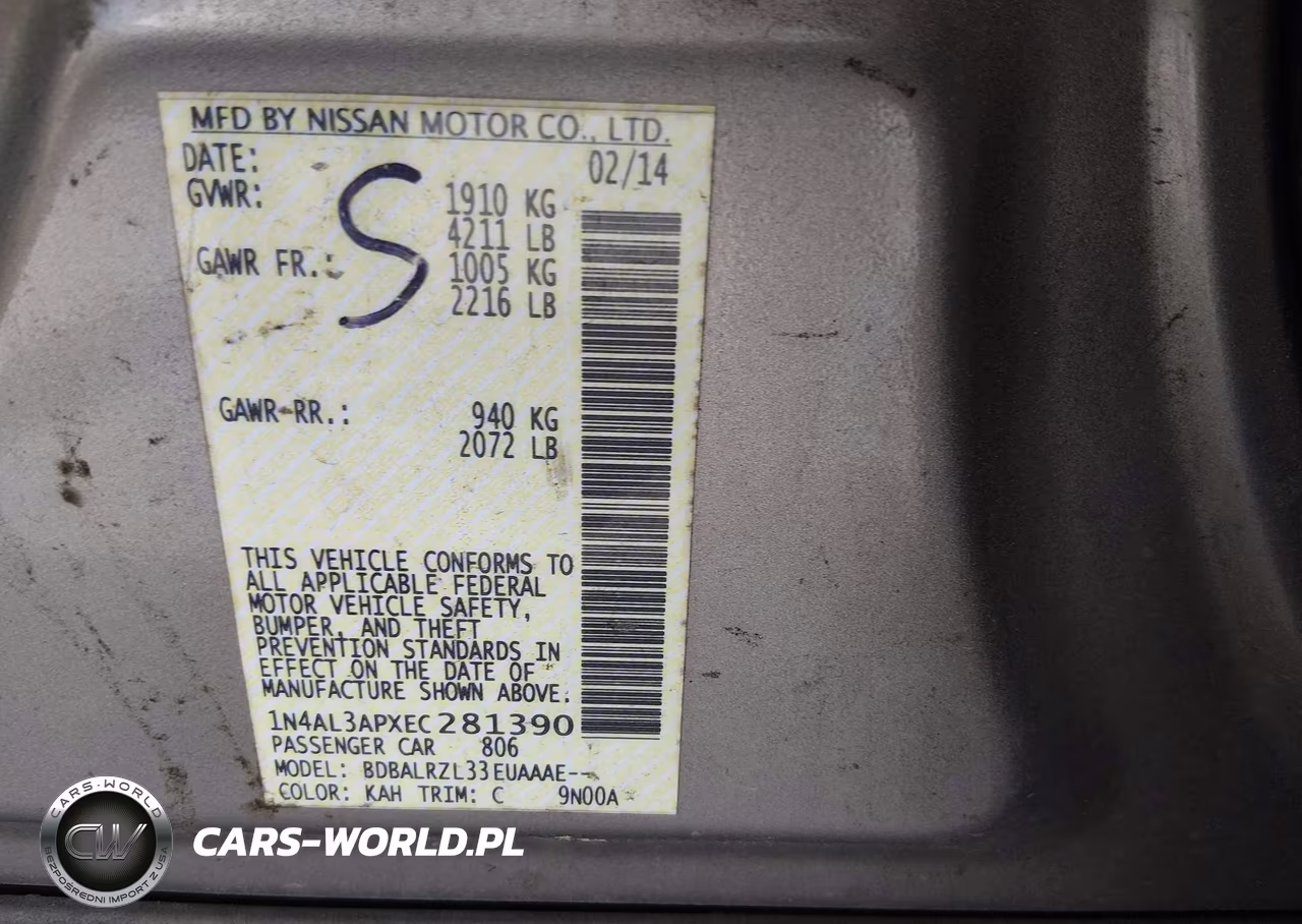2014 Nissan Altima 2.5 S VIN:1N4AL3APXEC281390 - 9