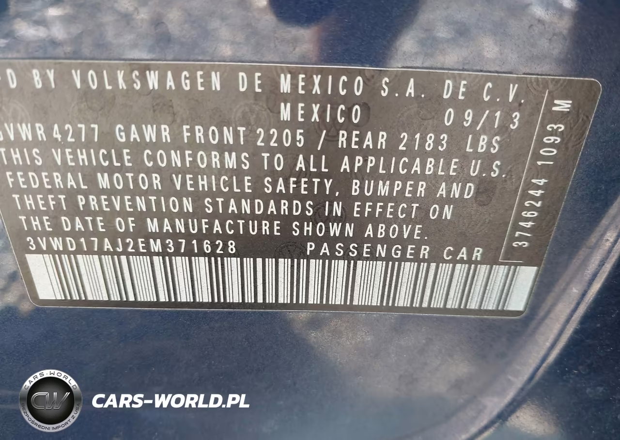 2014 Volkswagen Jetta 1.8T Se VIN:3VWD17AJ2EM371628 - 9