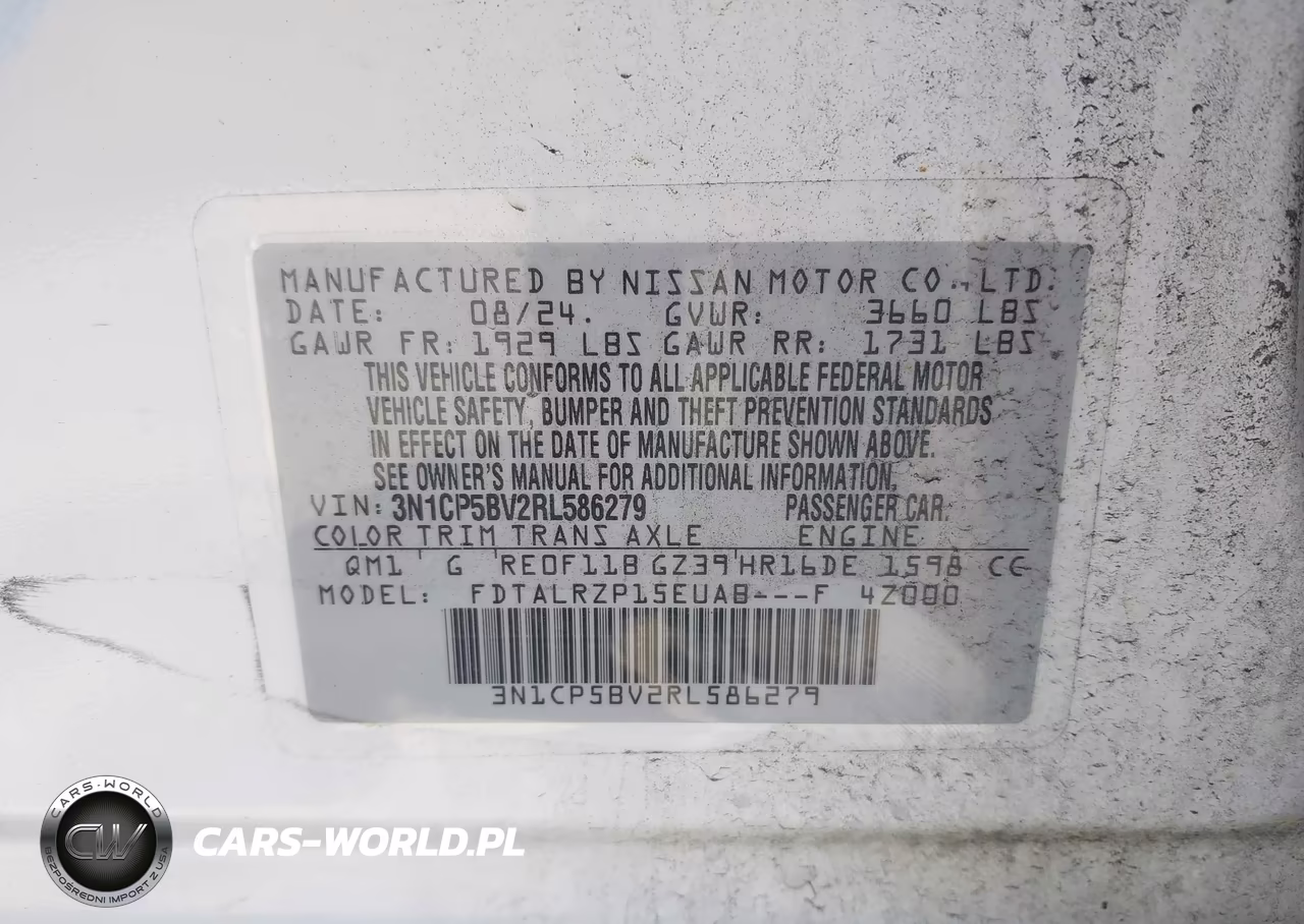 2024 Nissan Kicks S Xtronic Cvt VIN:3N1CP5BV2RL586279 - 9