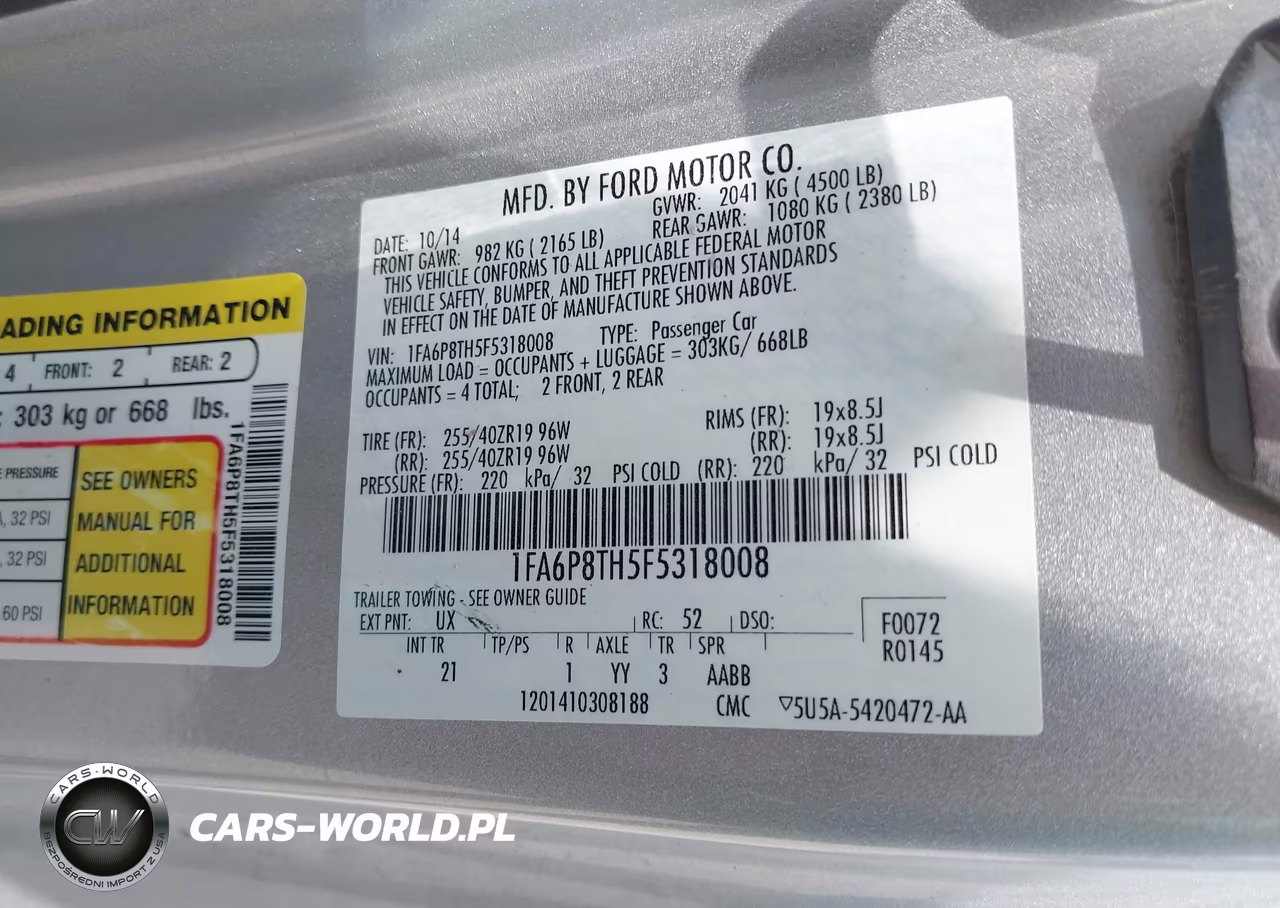 2015 Ford Mustang Ecoboost VIN:1FA6P8TH5F5318008 - 9