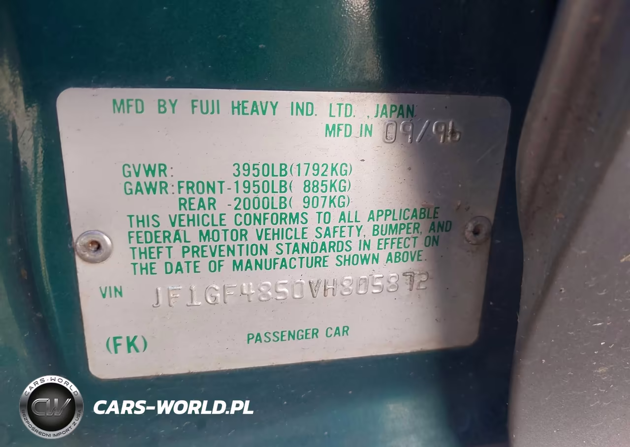 1997 Subaru Impreza Outback Sport VIN:JF1GF4850VH805872 - 9