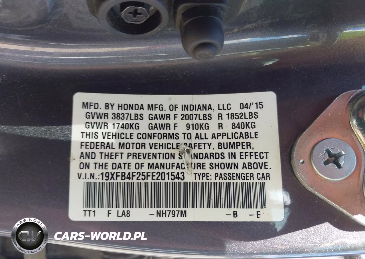 2015 Honda Civic Hybrid VIN:19XFB4F25FE201543 - 9