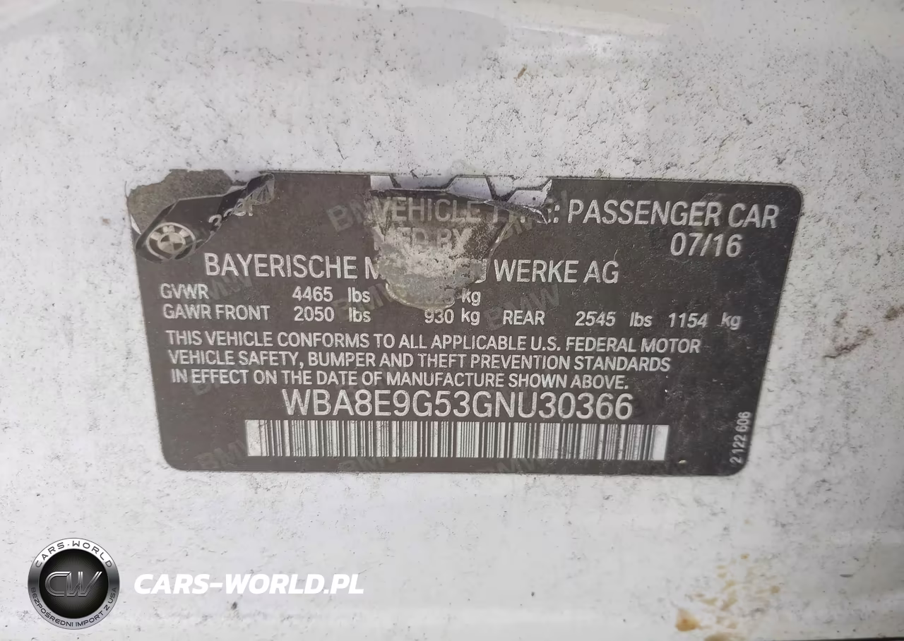 2016 BMW 328I VIN:WBA8E9G53GNU30366 - 9