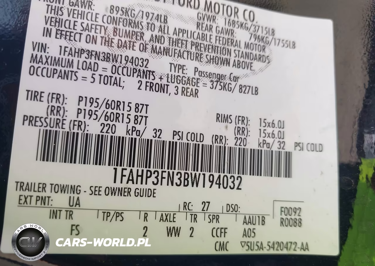 2011 Ford Focus Se VIN:1FAHP3FN3BW194032 - 9