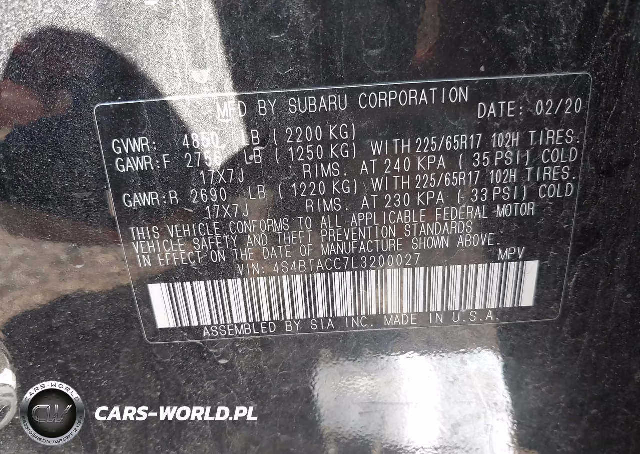 2020 Subaru Outback Premium VIN:4S4BTACC7L3200027 - 9