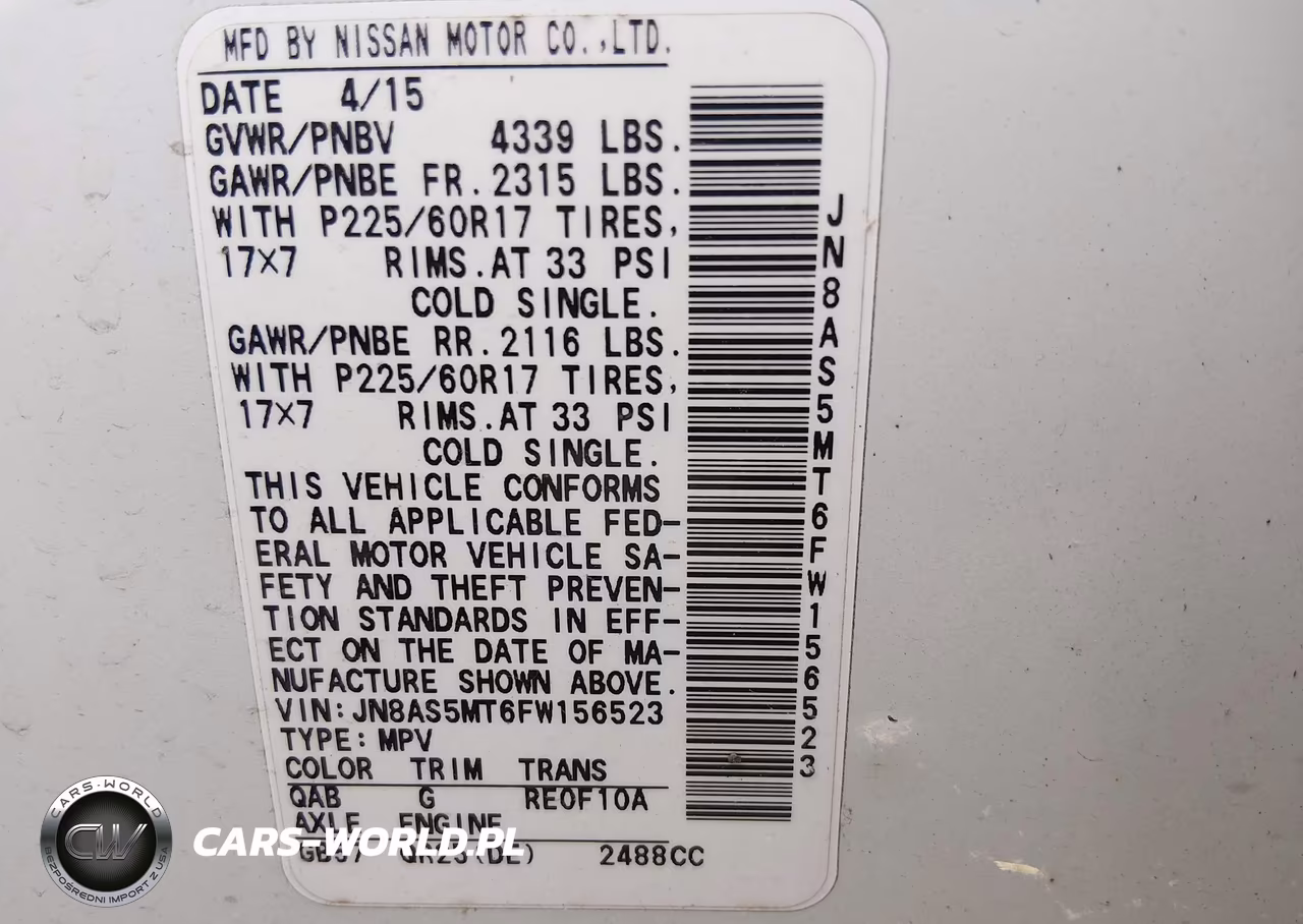 2015 Nissan Rogue Select S VIN:JN8AS5MT6FW156523 - 9