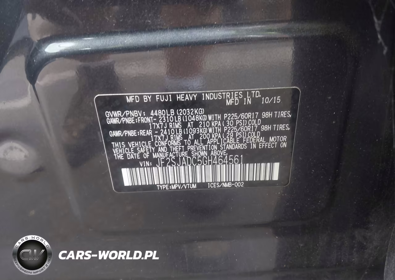 2016 Subaru Forester 2.5I Premium VIN:JF2SJADC5GH464561 - 9