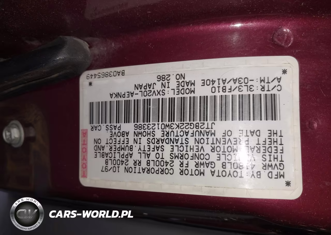 1998 Toyota Camry Le VIN:JT2BG22K3W0123386 - 9