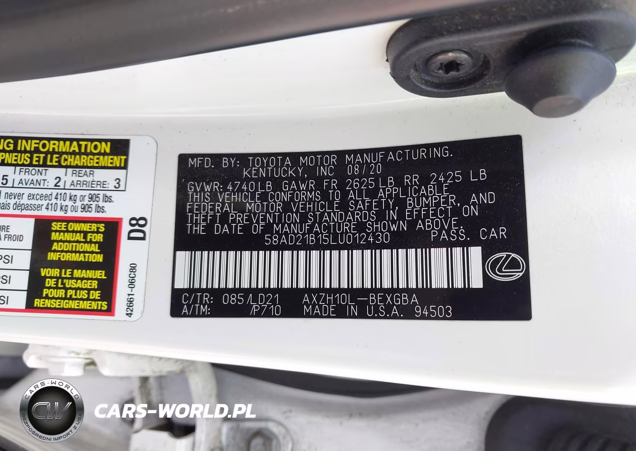 2020 Lexus Es 300H VIN:58AD21B15LU012430 - 9