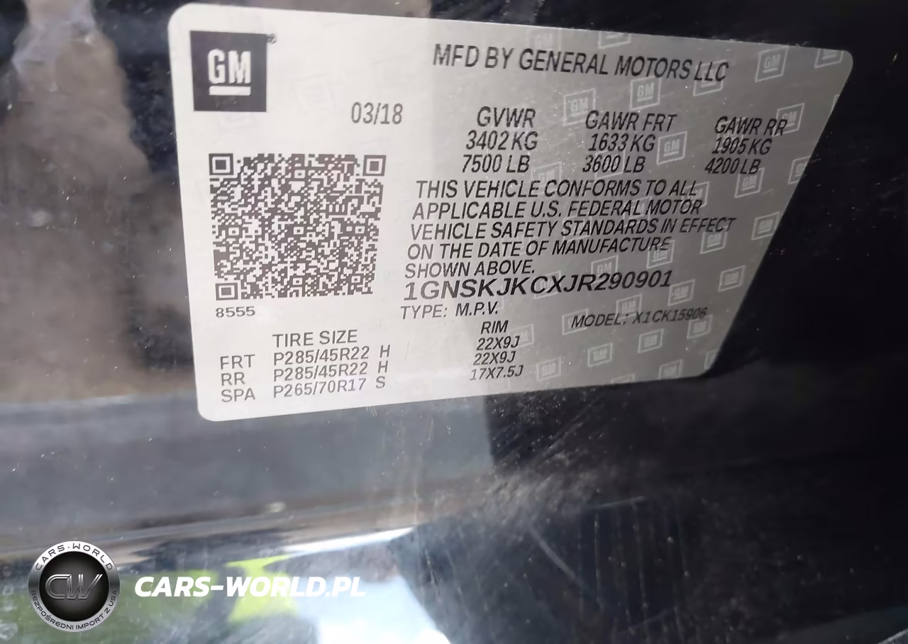2018 CHEVROLET SUBURBAN K1500 PREMIER VIN:1GNSKJKCXJR290901 - 9