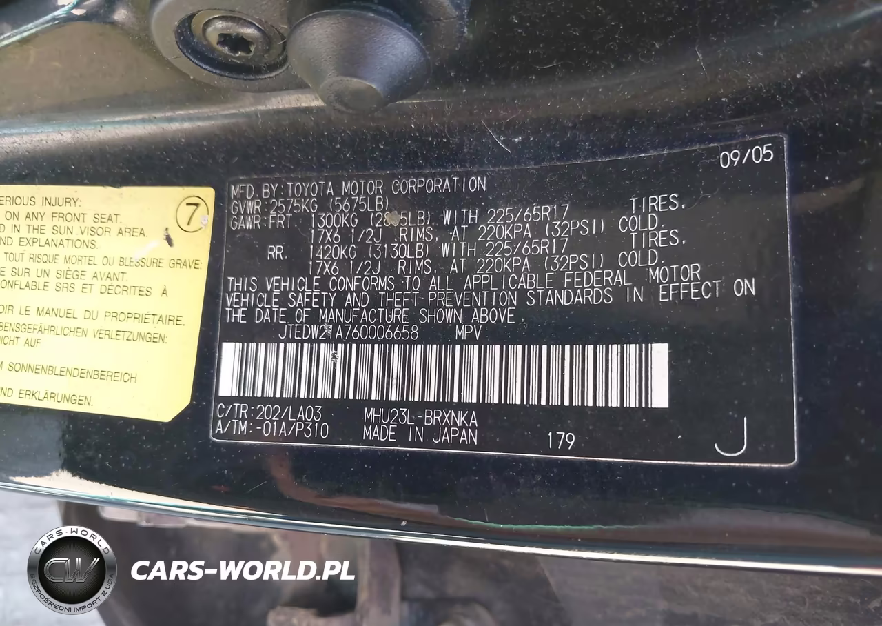 2006 Toyota Highlander Hybrid Limited V6 VIN:JTEDW21A760006658 - 9