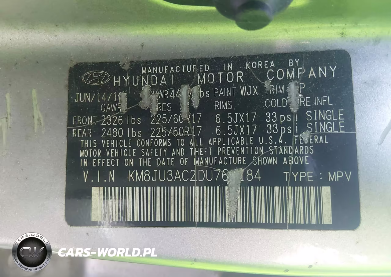 2013 Hyundai Tucson Gls VIN:KM8JU3AC2DU760184 - 12
