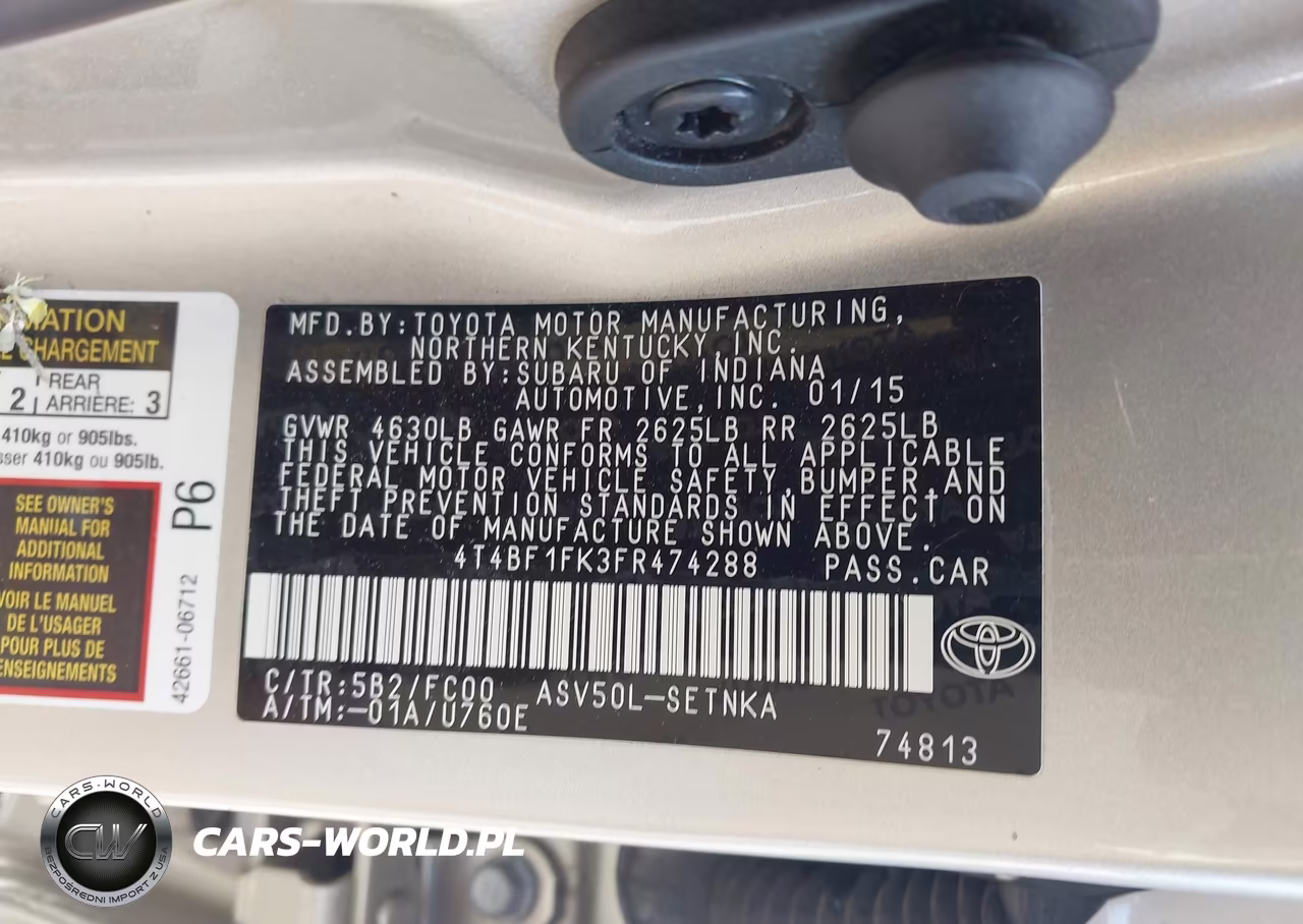 2015 Toyota Camry Le VIN:4T4BF1FK3FR474288 - 9