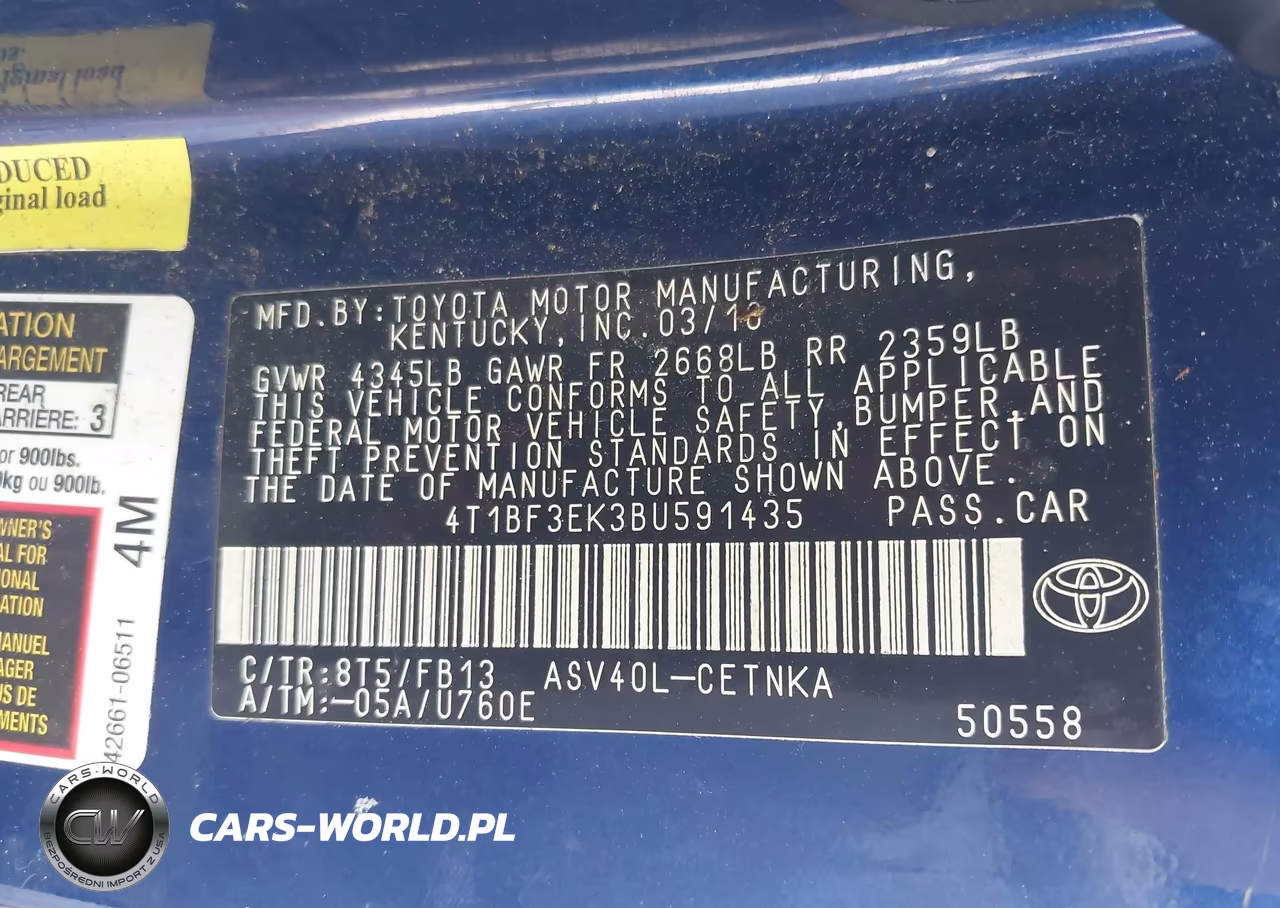 2011 Toyota Camry Le VIN:4T1BF3EK3BU591435 - 9
