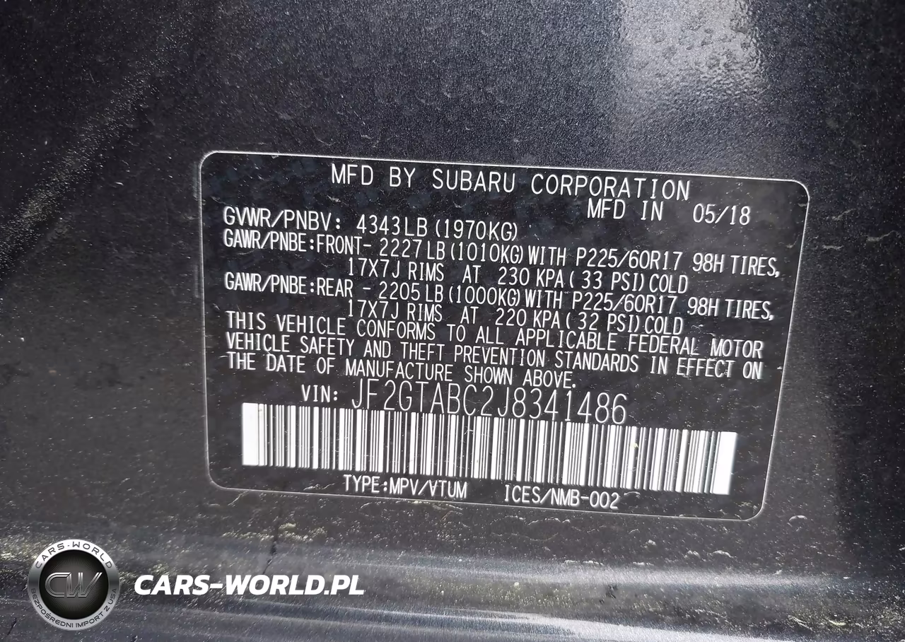 2018 Subaru Crosstrek 2.0I Premium VIN:JF2GTABC2J8341486 - 9