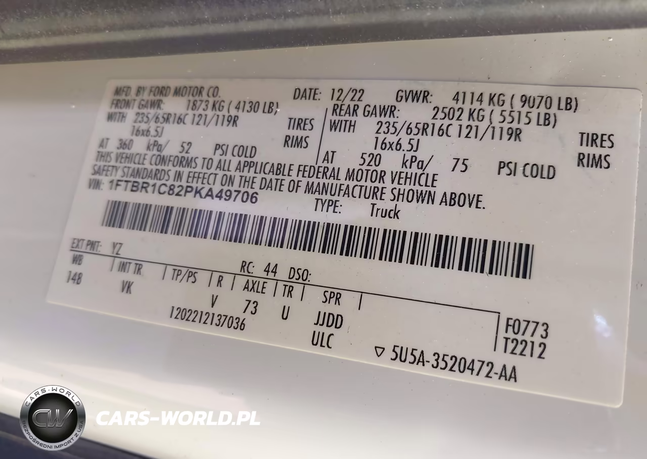 2023 Ford Transit-250 VIN:1FTBR1C82PKA49706 - 9