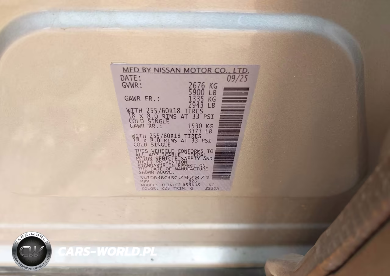 2025 Nissan Pathfinder Sv 4Wd VIN:5N1DR3BC3SC292871 - 9