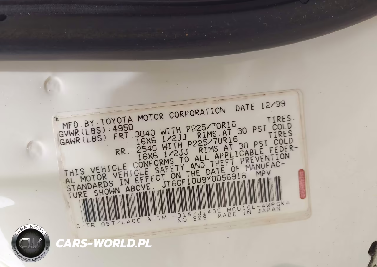 2000 Lexus Rx 300 VIN:JT6GF10U9Y0056916 - 9