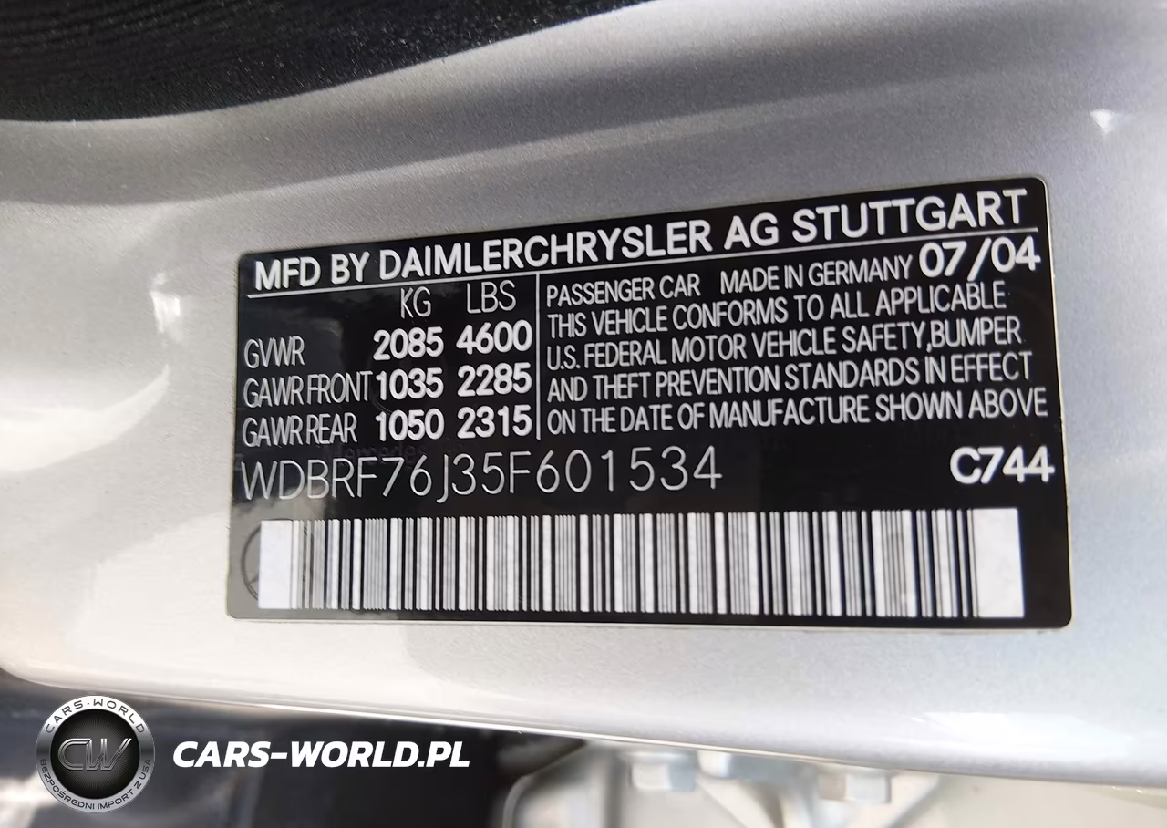 2005 Mercedes-Benz C 55 Amg VIN:WDBRF76J35F601534 - 9
