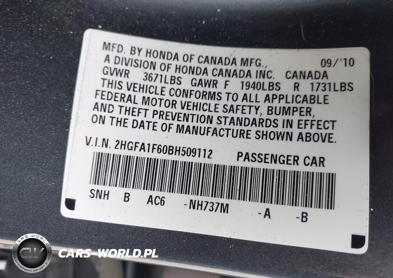 2011 Honda Civic Lx-S VIN:2HGFA1F60BH509112 - 9