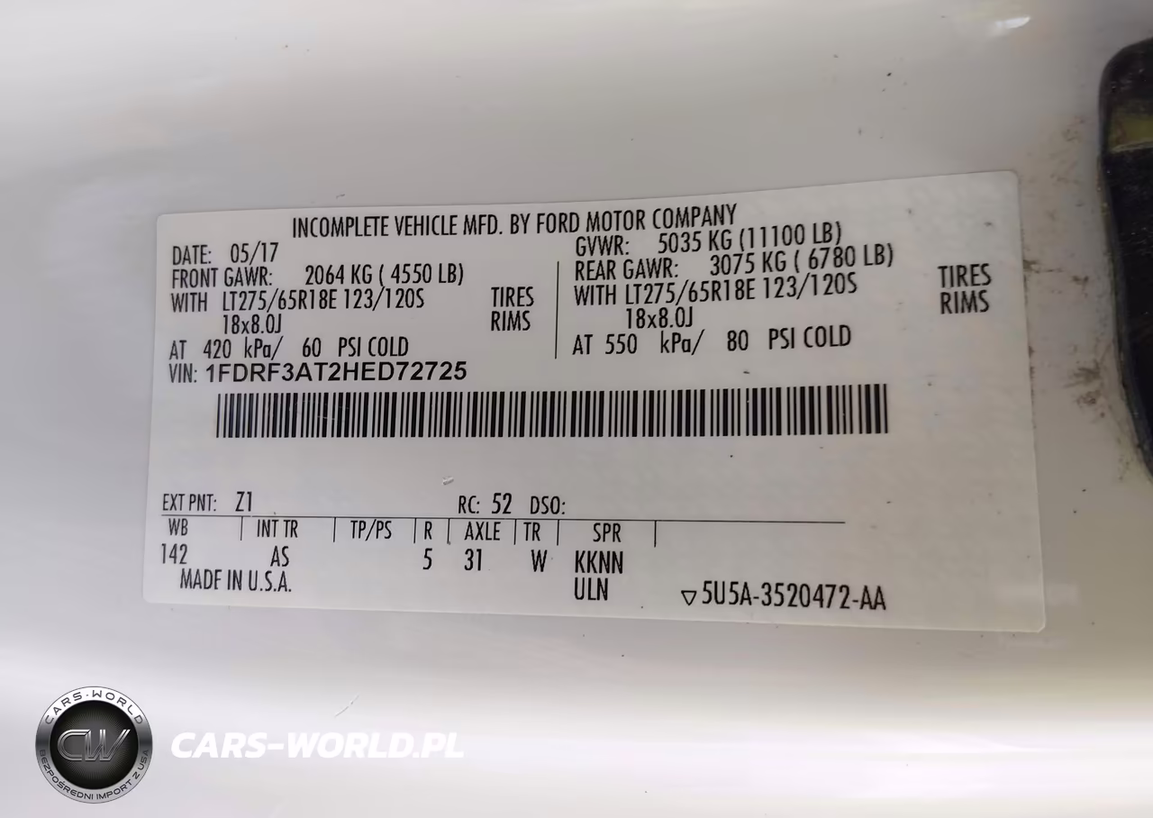 2017 Ford F-350 Xl-Xlt VIN:1FDRF3AT2HED72725 - 9