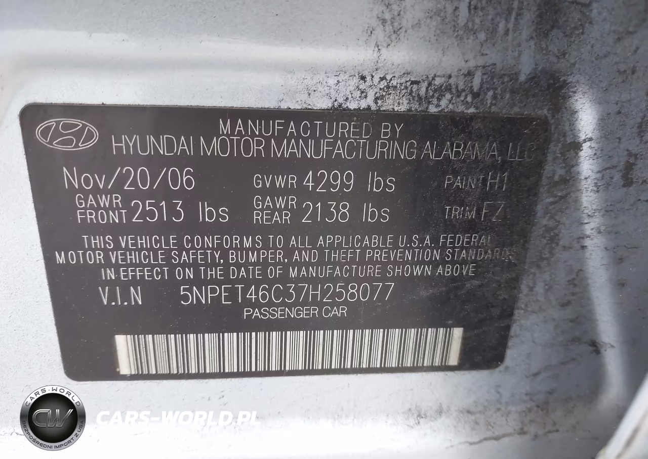2007 Hyundai Sonata Gls-Gls W-Xm VIN:5NPET46C37H258077 - 9