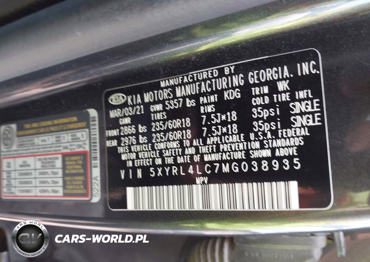 2021 Kia Sorento S VIN:5XYRL4LC7MG038935 - 9
