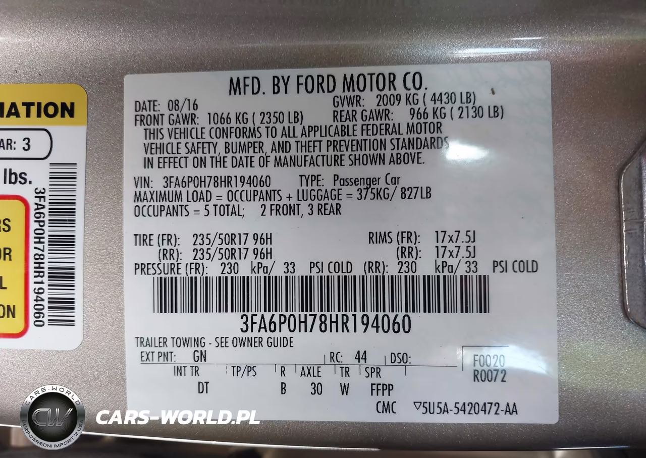 2017 Ford Fusion Se VIN:3FA6P0H78HR194060 - 9